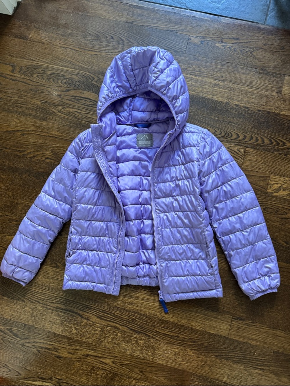 Primary Lilac Hooded Puffer Jacket for Kids